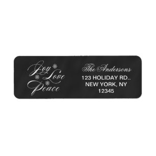 PEACE, LOVE, JOY CHRISTMAS HOLIDAY CHALKBOARD LABEL