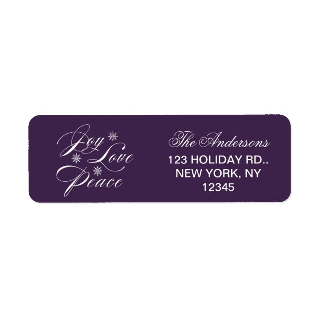 PEACE, LOVE, JOY CHRISTMAS HOLIDAY PURPLE LABEL (Front)