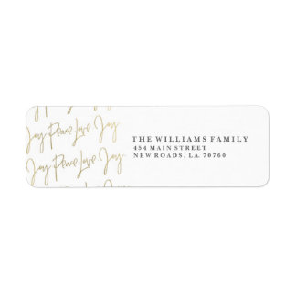 Peace Love Joy Christmas Labels | Gold