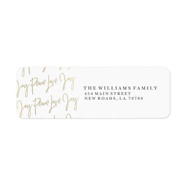 Peace Love Joy Christmas Labels | Gold (Front)