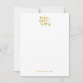 Peace Love Joy Christmas Note Card