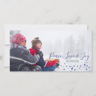 Peace, Love & Joy Christmas or Hanukkah Photocard Holiday Card