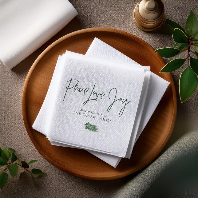 "Peace Love Joy" Christmas Party Napkins (Creator Uploaded)