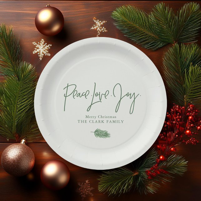 "Peace Love Joy" Christmas Party Paper Plates (Creator Uploaded)