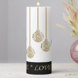 Peace, Love, Joy Christmas Pillar Candle