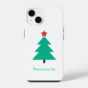 Peace Love Joy Christmas Tree Customizable iPhone 14 Case