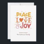 Peace Love Joy. Cute Christmas winter lettering Holiday Card<br><div class="desc">Christmas winter Holiday card "Peace Love Joy" with cute lettering.</div>