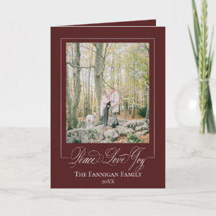 Peace Love Joy Elegant Holiday Card