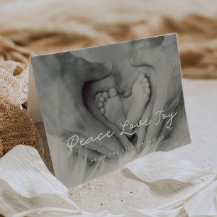 Peace Love Joy Elegant Simple Photo Holiday Card
