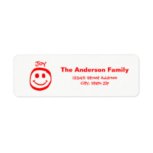 Peace, Love, Joy Face - Return Address Label