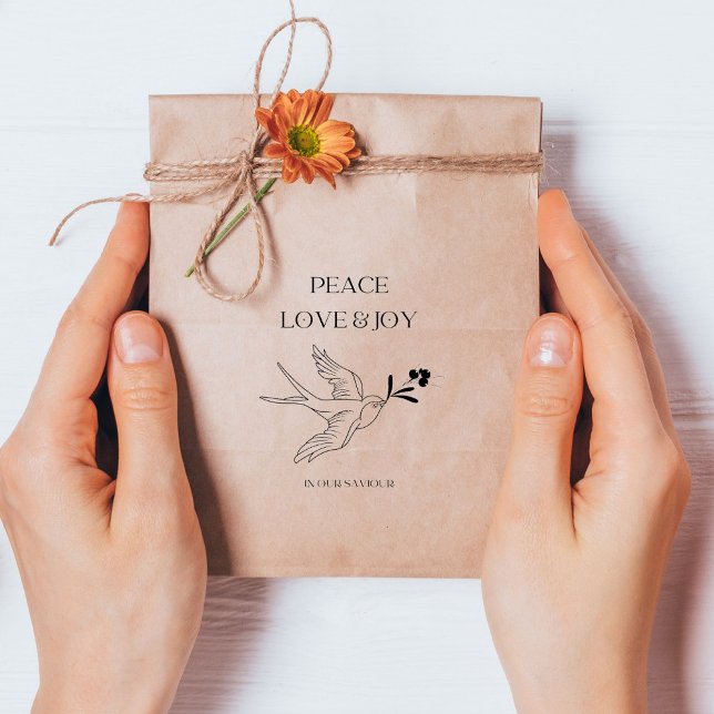 Peace Love Joy Faith Christmas Snow Bird Berries  Rubber Stamp (Creator Uploaded)