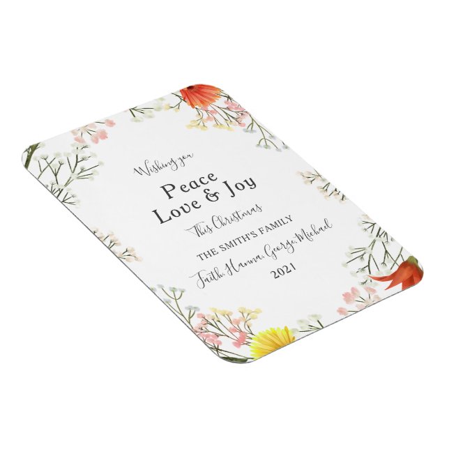 Peace Love Joy Family Merry Christmas Magnet (Right Side)