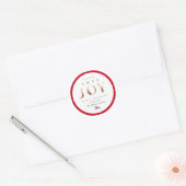 Peace Love Joy Festive Winter Floral Berries Classic Round Sticker (Envelope)
