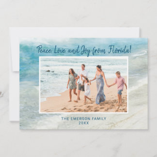 PEACE LOVE JOY FLORIDA CHRISTMAS PHOTO CARD
