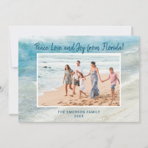 PEACE LOVE JOY FLORIDA CHRISTMAS PHOTO CARD