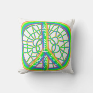 Peace, Love, Joy From Within Throw Pillow