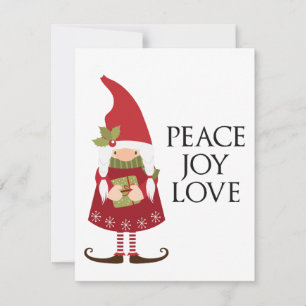 Peace Love Joy Girl Gnome Holiday Personalized