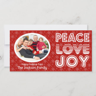 Peace Love Joy Happy Holidays Holiday Card