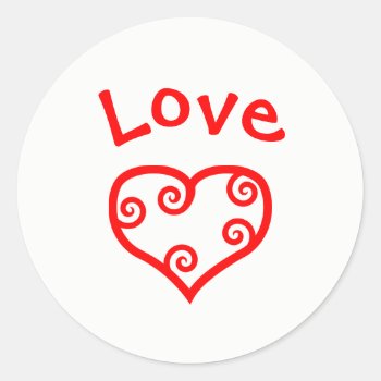 Peace  Love  Joy Heart - Circle Sticker by Midesigns55555 at Zazzle