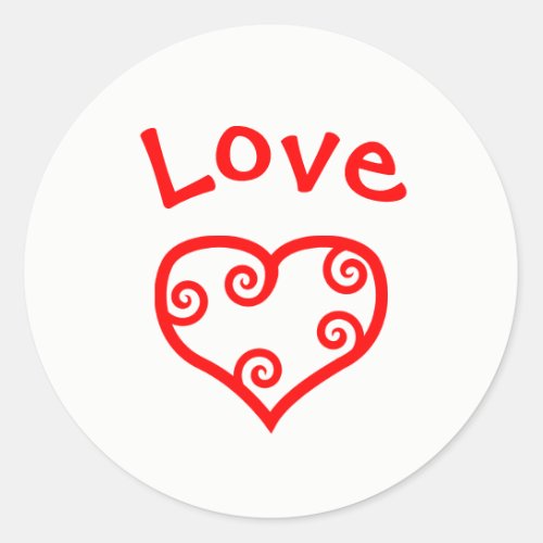 Peace Love Joy Heart _ Circle Sticker