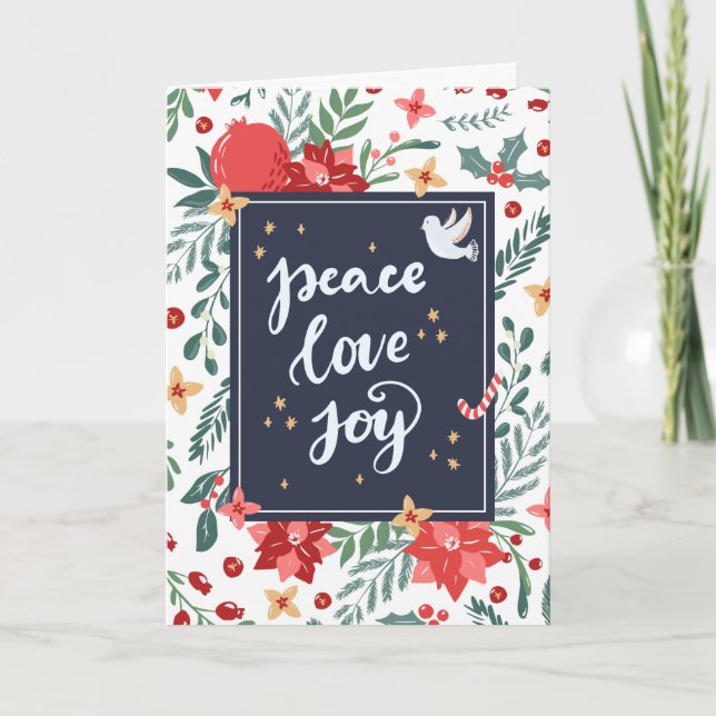 Peace Love Joy Holiday Card (Front)