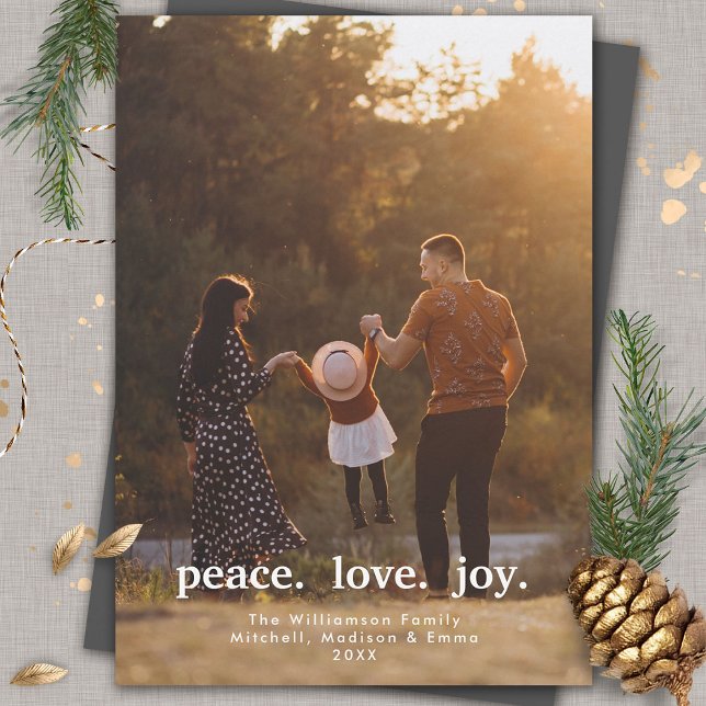 Peace Love Joy Holiday Christmas Family Photo  (Creator Uploaded)
