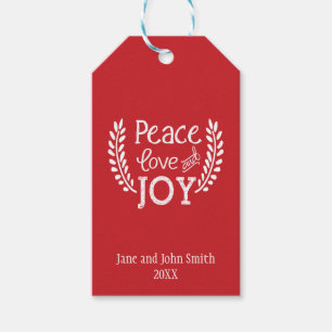 Peace Love Joy Holiday Gift Tag