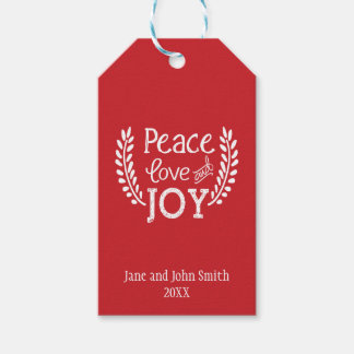 Peace Love Joy | Holiday Gift Tag