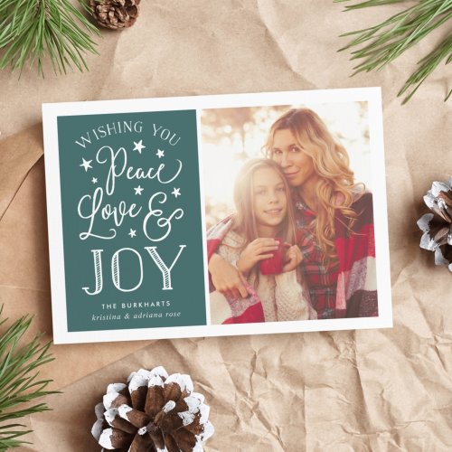 Peace Love  Joy  Holiday Photo Card