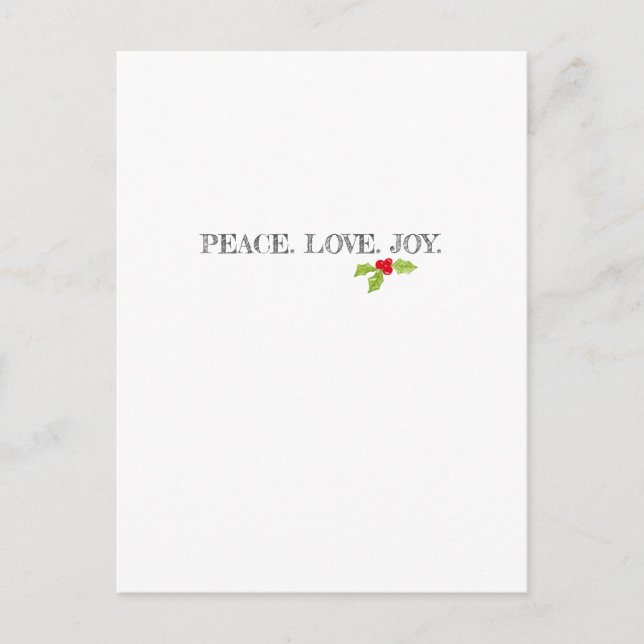 Peace Love Joy Holly Merry Christmas Holiday (Front)