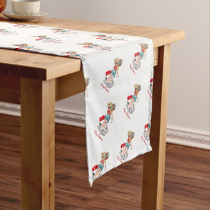 Peace Love Joy Hugs Winter Sled Vintage Christmas Long Table Runner