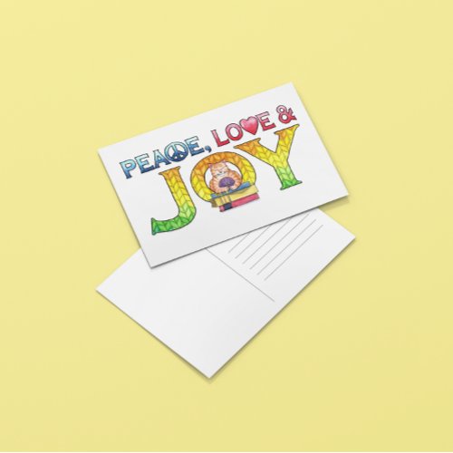 Peace Love  Joy Inspirational Postcard