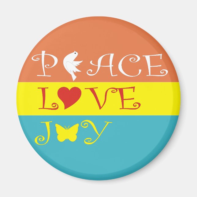 Peace Love Joy Magnet (Front)