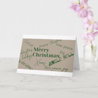 Peace, love, Joy Merry Christmas Card