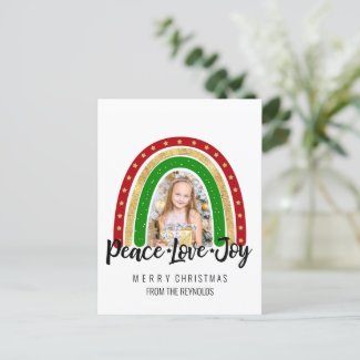 Peace Love Joy Merry Christmas Rainbow Photo