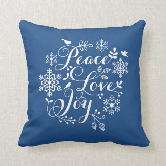 Peace, Love, Joy, Merry Christmas Throw Pillow