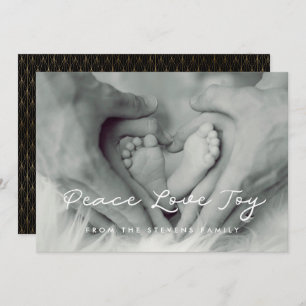 Peace Love Joy Minimalist Holiday Photo Card