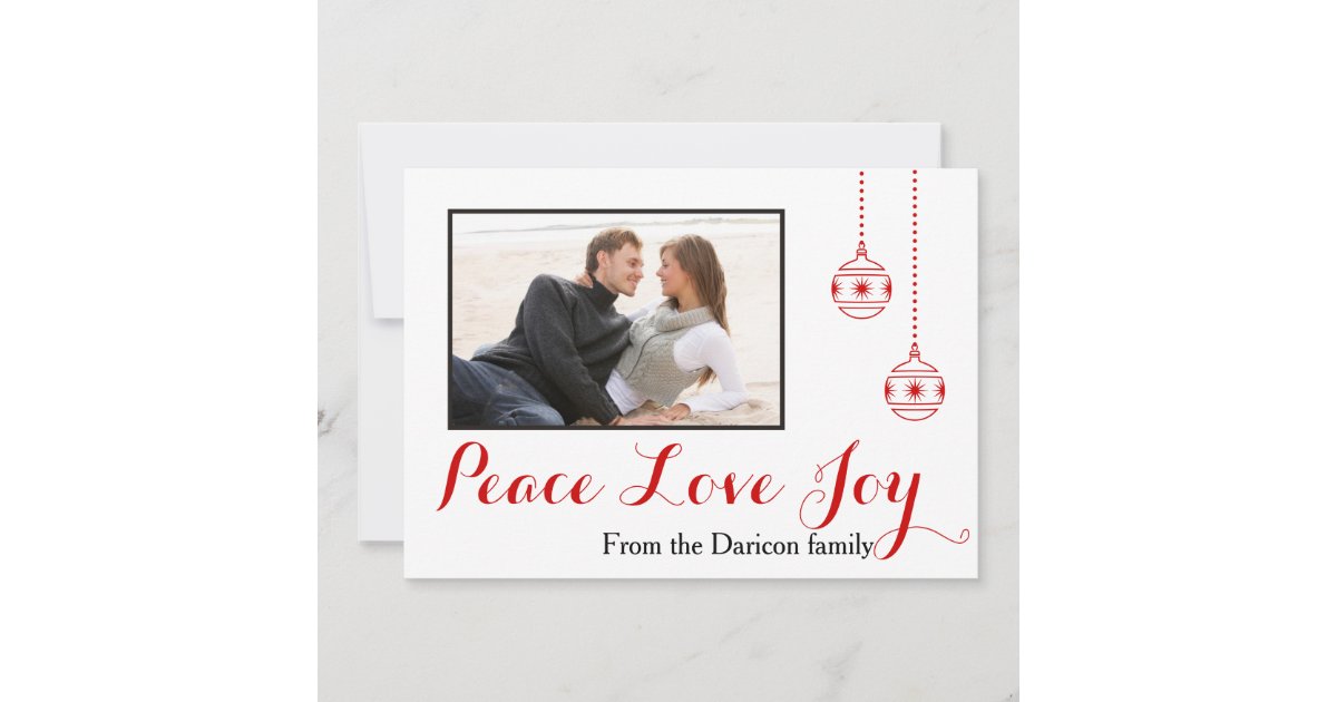 Peace Love Joy Modern Groupon Photo Holiday Card Peace Love Joy Modern Groupon Photo Holiday Card Zazzle Com