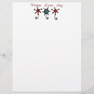 Peace Love Joy Ornaments Christmas Letter Paper