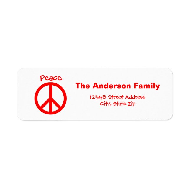 Peace, Love, Joy Peace Sign - Return Address Label (Front)