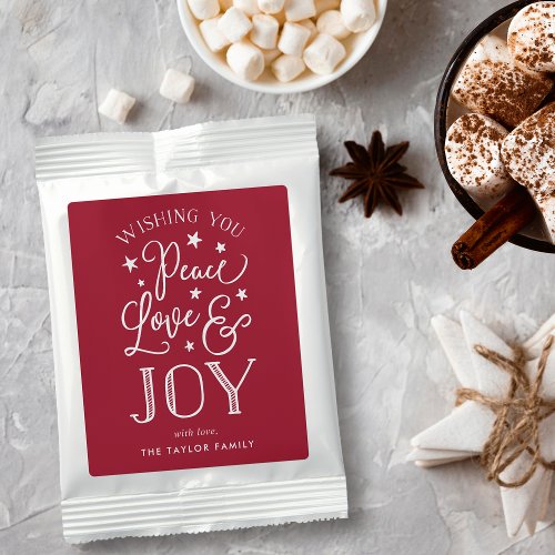 Peace Love  Joy  Personalized Holiday Hot Chocolate Drink Mix