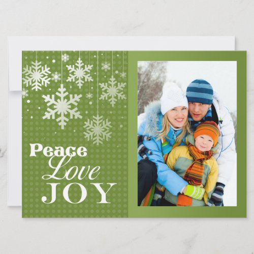 Peace Love Joy Photo Christmas Flat Card