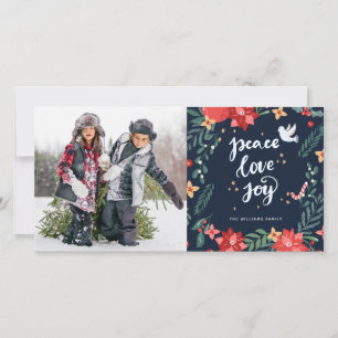 Peace Love Joy   Photo Holiday Card