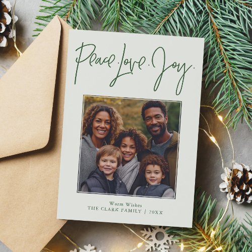 Peace Love Joy Photo Holiday Card