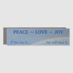 Peace Love Joy Rainbow Car Magnet