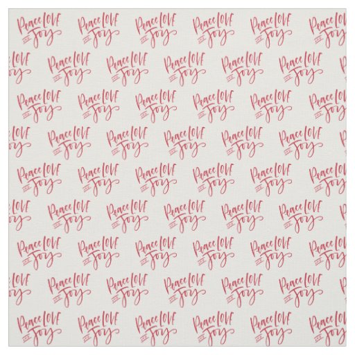 Peace,Love,Joy Red Typography Novelty Christmas Fabric