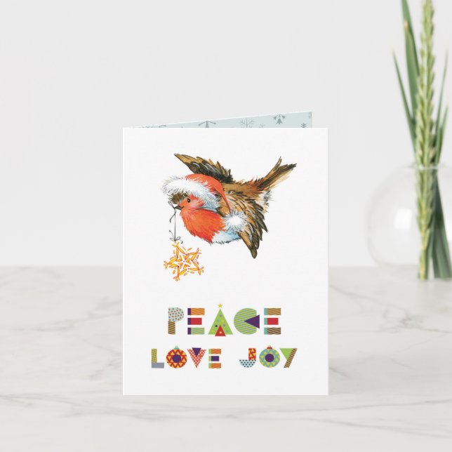 Peace Love Joy Robin Card (Front)