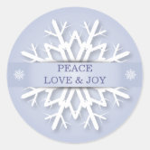 Merry Christmas Snowflake Stickers/Envelope Seals