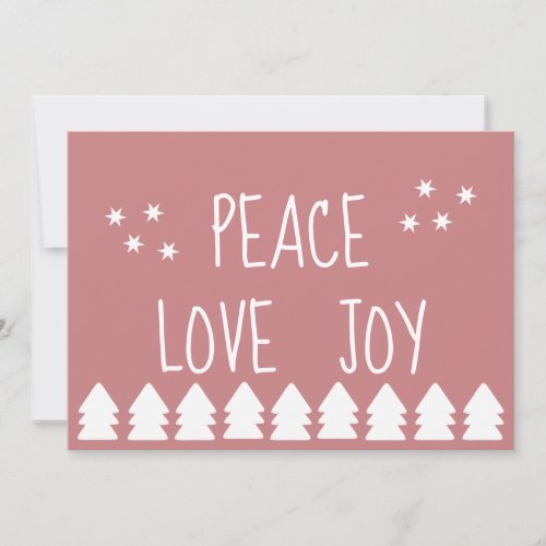 Peace Love Joy Soft Pink Holiday Card