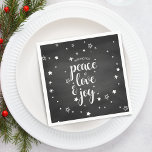 Peace Love Joy Star Christmas Holiday Napkins<br><div class="desc">Peace Love Joy Star Christmas Holiday paper napkins.</div>